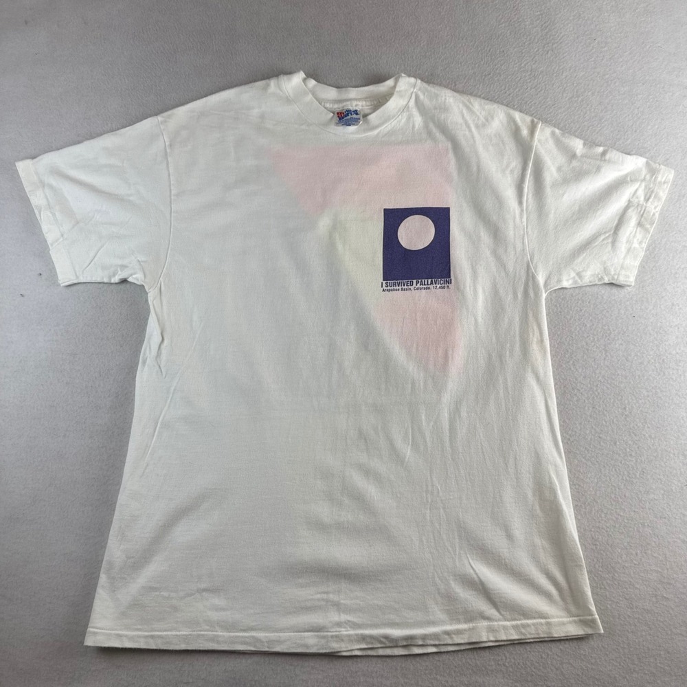 Vintage Hanes Beefy-T I Survived Pallavicini Arapahoe Basin Colorado T-Shirt L